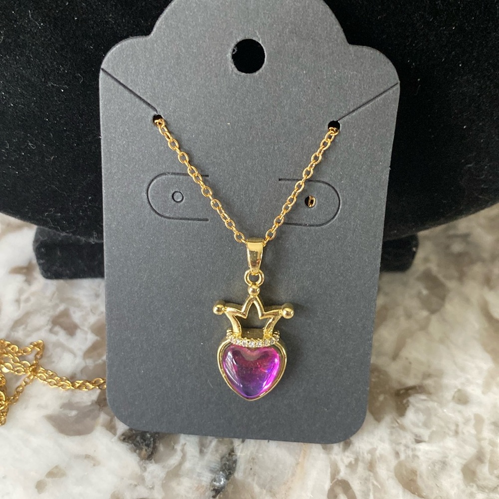 Crown Heart Pendant Necklace
